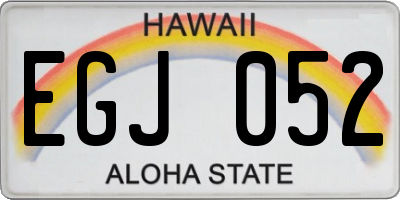 HI license plate EGJ052