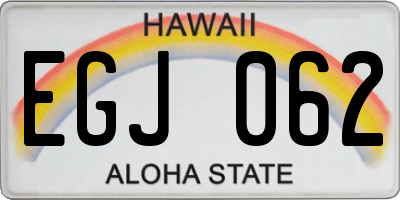 HI license plate EGJ062