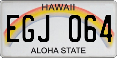 HI license plate EGJ064