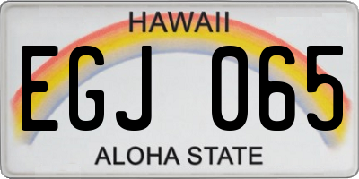 HI license plate EGJ065