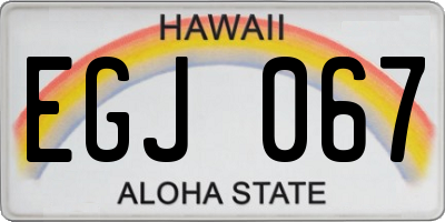 HI license plate EGJ067