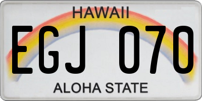 HI license plate EGJ070