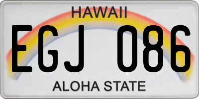 HI license plate EGJ086