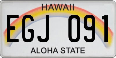 HI license plate EGJ091