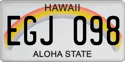 HI license plate EGJ098
