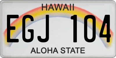 HI license plate EGJ104