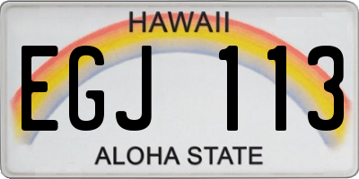 HI license plate EGJ113