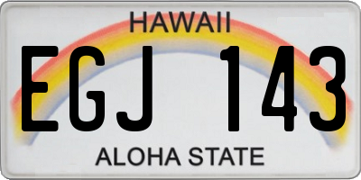 HI license plate EGJ143