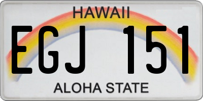 HI license plate EGJ151