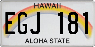 HI license plate EGJ181
