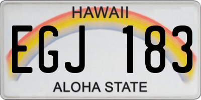 HI license plate EGJ183