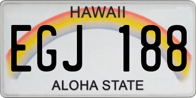 HI license plate EGJ188
