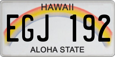 HI license plate EGJ192