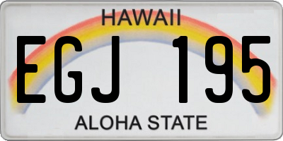 HI license plate EGJ195