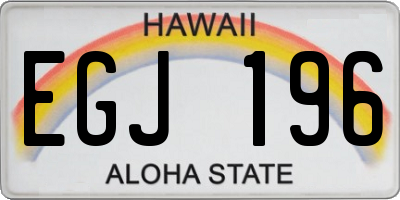 HI license plate EGJ196