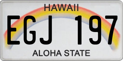 HI license plate EGJ197