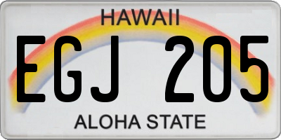 HI license plate EGJ205