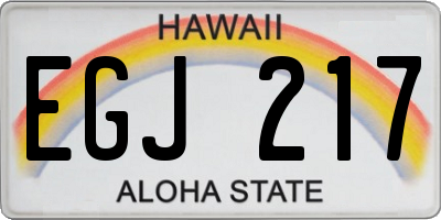 HI license plate EGJ217