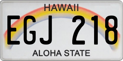 HI license plate EGJ218
