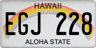 HI license plate EGJ228