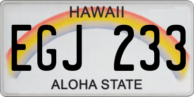HI license plate EGJ233