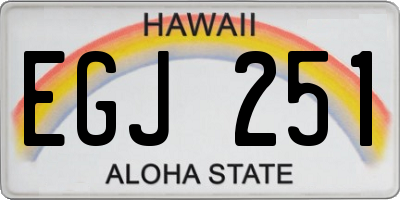 HI license plate EGJ251