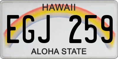 HI license plate EGJ259
