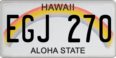 HI license plate EGJ270