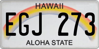 HI license plate EGJ273