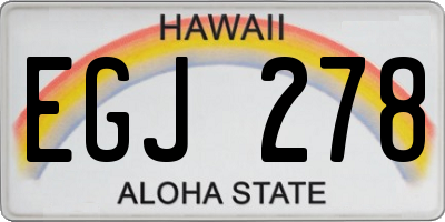HI license plate EGJ278