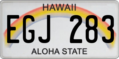 HI license plate EGJ283