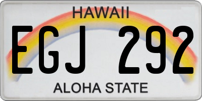 HI license plate EGJ292