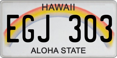 HI license plate EGJ303