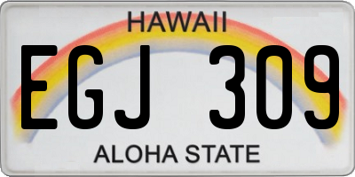 HI license plate EGJ309