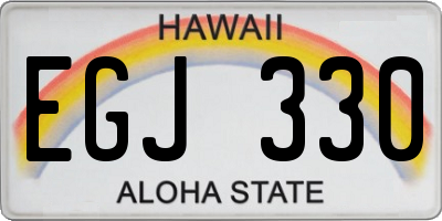 HI license plate EGJ330