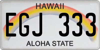 HI license plate EGJ333