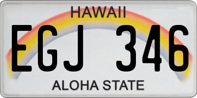 HI license plate EGJ346