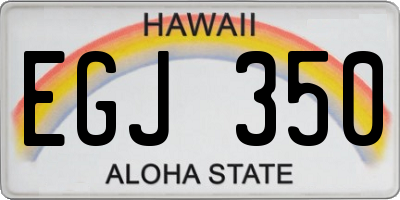 HI license plate EGJ350