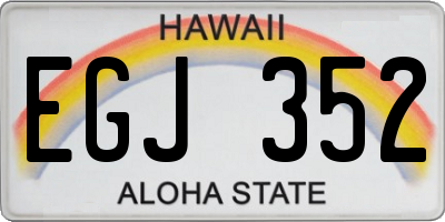 HI license plate EGJ352