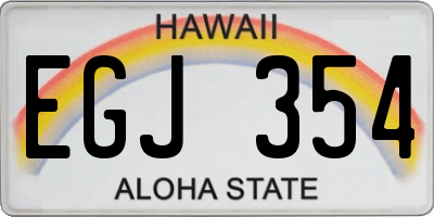 HI license plate EGJ354