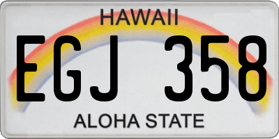 HI license plate EGJ358