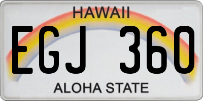HI license plate EGJ360