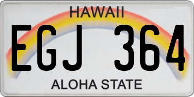 HI license plate EGJ364