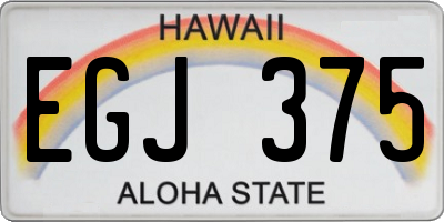 HI license plate EGJ375