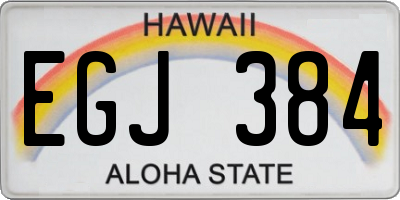 HI license plate EGJ384