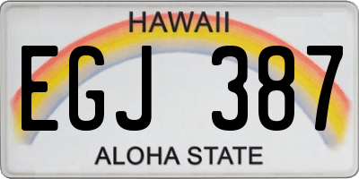 HI license plate EGJ387