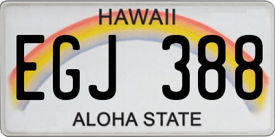 HI license plate EGJ388