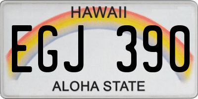 HI license plate EGJ390