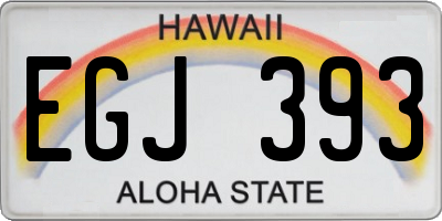 HI license plate EGJ393
