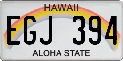 HI license plate EGJ394
